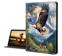 Cdkfxjy iPad Case for iPad Pro 11 inch 2018 - Slim Lightweight, Protective Tablet Cover, Adjustable Stand, Auto Wake/Sleep - Bald Eagle Soaring Above Deer