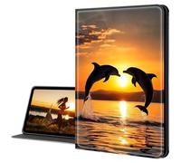 Cdkfxjy iPad Case for iPad Pro 11 inch M4 2024 5th Gen - Slim Lightweight, Protective Tablet Cover, Adjustable Stand, Auto Wake/Sleep - Dolphin Ocean Sunset