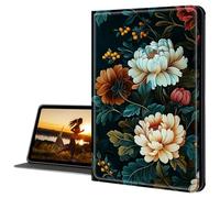 Cdkfxjy iPad Case for iPad Pro 12.9 2022/2021/2020/2018 - Slim Lightweight, Protective Tablet Cover, Adjustable Stand, Auto Wake/Sleep - Colorful Peony Flower