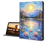 Cdkfxjy iPad Case for iPad Pro 13 inch M4 2024 7th Gen - Slim Lightweight, Protective Tablet Cover, Adjustable Stand, Auto Wake/Sleep - Lotus Sun Lake