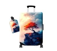 Cdkfxjy Luggage Cover and Luggage Tags for Travel Man Women,Washable,Anti-Scratch Suitcase Protector Covers Fits Luggage, A Tree on the Cliff, S(for 19-21 inch)