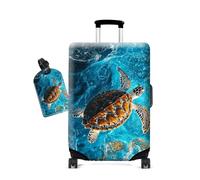 Cdkfxjy Luggage Cover and Luggage Tags for Travel Man Women,Washable,Anti-Scratch Suitcase Protector Covers Fits Luggage, Swimming Sea Turtle, L(for 26-29 inch)