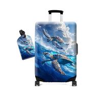 Cdkfxjy Luggage Cover and Luggage Tags for Travel Man Women,Washable,Anti-Scratch Suitcase Protector Covers Fits Luggage, Sea Turtle Swimming, XL(for 30-32 inch)