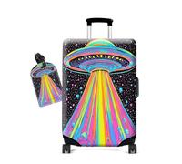 Cdkfxjy Luggage Cover and Luggage Tags for Travel Man Women,Washable,Anti-Scratch Suitcase Protector Covers Fits Luggage, Space UFO Alien, M(for 22-25 inch)