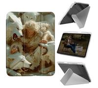 Cdkfxjy Tablet Case for iPad 10.2 inch 2021/2020/2019 - Folding Y-shaped, Hard Transpatent Back, Mulit Angle Stand, Protective Cover with Pencil Holder - God with Wolves