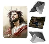 Cdkfxjy Tablet Case for iPad 10th Generation 10.9 inch 2022 - Folding Y-Shaped, Hard Transpatent Back, Mulit Angle Stand, Protective Cover with Pencil Holder - Jesus Crown of Thorns