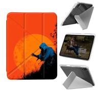 Cdkfxjy Tablet Case for iPad mini 6 2021/Mini 7 2024 8.3 inch - Folding Y-Shaped, Hard Transpatent Back, Mulit Angle Stand, Protective Cover with Pencil Holder - Sunset Sunflowers