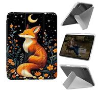 Cdkfxjy Tablet Case for iPad mini 6 2021/Mini 7 2024 8.3 inch - Folding Y-Shaped, Hard Transpatent Back, Mulit Angle Stand, Protective Cover with Pencil Holder - Fox Under Night Sky
