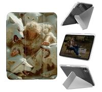 Cdkfxjy Tablet Case for iPad Pro 11 inch M4 2024 5th Gen - Folding Y-shaped, Hard Transpatent Back, Mulit Angle Stand, Protective Cover with Pencil Holder - God with Wolves