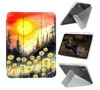 Cdkfxjy Tablet Case for iPad Pro 11 inch M4 2024 5th Gen - Folding Y-Shaped, Hard Transpatent Back, Mulit Angle Stand, Protective Cover with Pencil Holder - Dandelions Under The Sun