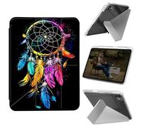 Cdkfxjy Tablet Case for iPad Pro 13 inch M4 2024 7th Gen - Folding Y-Shaped, Hard Transpatent Back, Mulit Angle Stand, Protective Cover with Pencil Holder - Dream Catcher