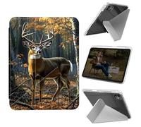 Cdkfxjy Tablet Case for iPad Pro 13 inch M4 2024 7th Gen - Folding Y-Shaped, Hard Transpatent Back, Mulit Angle Stand, Protective Cover with Pencil Holder - Forest Cute Deer