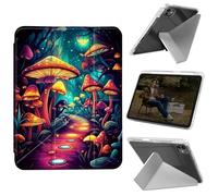Cdkfxjy Tablet Case for iPad Pro 13 inch M4 2024 7th Gen - Folding Y-Shaped, Hard Transpatent Back, Mulit Angle Stand, Protective Cover with Pencil Holder - Aesthetic Mushroom