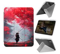 Cdkfxjy Tablet Case for iPad Pro 13 inch M4 2024 7th Gen - Folding Y-Shaped, Hard Transpatent Back, Mulit Angle Stand, Protective Cover with Pencil Holder - Japanese Samurai