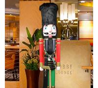 CDL 120cm 48" 4Ft Tall Life-Size Large/Giant Christmas Wooden Nutcracker Soldier Ornament On Stand Holds Scimitar For Indoor Outdoor Xmas/Event/Ceremonies/Commercial Decoration(Red Soldier K06)