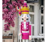 CDL 120cm 48" 4Ft Tall Life-Size Large/Giant Purple Glitter Christmas King On Stand Holds Scepter For Indoor Outdoor Xmas/Event/Wedding Decoration(4 Feet, King Purple K32)
