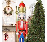 CDL 120cm 48" Tall Life-Size Large/Giant Red Christmas King Holds Golden Scepter For Indoor Outdoor Xmas/Event/Ceremonies/Commercial Decoration (4 Feet, King Red K08)