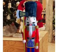 CDL 150cm 60"5Ft Tall Life-Size Large/Giant Red Christmas Soldier On Stand Holds Axe For Indoor Outdoor Xmas/Event/Ceremonies/Commercial Decoration(5 Feet, Soldier Red K12)