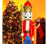 CDL 180cm 6Ft Tall Life-Size Large/Giant Red/Blue Christmas Soldier On Stand Hold Scepter Xmas/Event/Ceremonies/Commercial Indoor Outdoor Decoration (6 Feet, King Red K08)