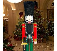 CDL 180cm 6Ft Tall Life-Size Large/Giant Wooden Nutcracker Soldier Ornament On Stand Holds Scimitar For Indoor Outdoor Xmas/Event/Ceremonies/Commercial Decoration(6 Feet, Soldier Red K06)