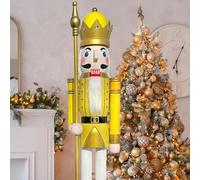 CDL 180cm 6Ft Tall Life-Size Large/Giant Yellow Christmas Soldier On Stand Hold Scepter Xmas/Event/Ceremonies/Commercial Indoor Outdoor Decoration(6 Feet, King Yellow K26)