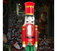 CDL 5 feet Life Size Christmas Wooden Nutcracker Figurine Soldier with Rifle Red K05