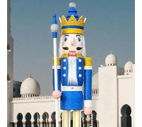 CDL 6feet/180cm/6ft/6foot Life sized large/Giant Blue Glitter Christmas Wooden Nutcracker King & Soldier Ornament Doll K33
