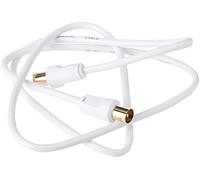 CDL Micro 1 m Gold Plated TV Aerial Cable (M-M) with Adapter (F-F) - White