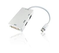 CDL Micro 15cm Mini Display Port to HDMI, DVI-D, VGA Cable Adapter Convertor - White