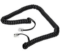 CDL Micro 3 m Uncoiled/60 cm Coiled Curly Telephone Handset RJ10 Cable Lead Wire - Black