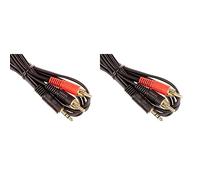 CDL Micro 3 Metres/ 10ft 3.5mm Jack to 2 x Phono/RCA Cable/Lead/Wire/Cord (Pack of 2)