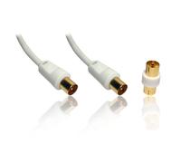 CDL Micro 5 m Gold Plated TV Coax Aerial Cable Lead Wire (M-M) with Female to Female Adapter (F-F), 5 meters