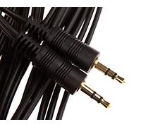 CDL Micro AV22504 2m 6' Feet 3.5mm Stereo Jack Plug to Stereo Jack Plug Audio Cable Lead Wire Cord, Black