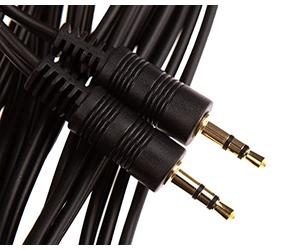 CDL Micro AV22504 2m 6' Feet 3.5mm Stereo Jack Plug to Stereo Jack Plug Audio Cable Lead Wire Cord, Black