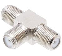 CDL Micro F Type Connector to 3 Way T-Socket Satellite Splitter Adapter,White