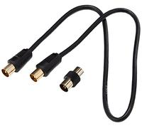 CDL Micro Gold T.V Aerial Cable (M-M) With Adapter (F-F) 0.5m BLACK
