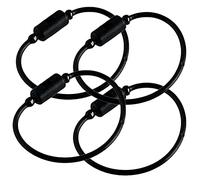 CDM Supply 1000 Pack Black 5” Self Locking Rings for Keys, Keychains, Cables, Luggage and Tags, Waterproof Nylon Plastic Rings, Tamper Evident Security Seal