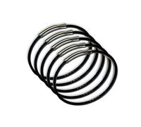 CDM Supply 5.5" Black Nylon Coated Steel Locking Wire Ring with Curved Heavy Duty Tamper Proof Seal, Keychain Loop, Crimp Wire Key Ring, Cable Tie, 50 Pack