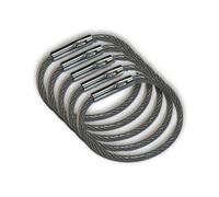CDM Supply 50 Pcs 5.5 Inch Clear Nylon Coated Stainless Steel Locking Wire Heavy Duty Aircraft Cable Tamper Proof Seal Crimp Wire Key Ring Loop