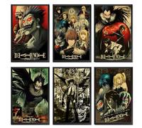CDOKTPHJ Death Note Poster (Set of 6) Unframed Classic Anime Poster Canvas Posters for Bedroom Wall Art Decor Posters & Prints 08x12inch(20x30cm) Style-3