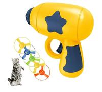 cdpdmai Cat Fetch Toy, Fetch Toy for Cats, Indoor Outdoor, Interactive Cat Toy, Bamboo Dragonfly Catapult Launcher, Cat Toy Propeller Launcher for Training & Hunting, Cat & Kitten Toy(Color:yellow)