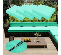 CDPTD 4Pcs Sofa Seat Cushion Cover with Zipper,Outdoor Seat Cushions Waterproof Cushions Chair Seat Removable Cover Pads Cover for Indoor Outdoor Patio Rattan Furniture (TYP-11,65 * 65cm)