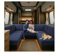 CDPTD Caravan Seat Cover Stretch Jacquard, Pet Friendly Splash-Proof RV Dinette Cushion Covers, Couch Cushion Covers for Camper Sofa Bench (blue1,W 35-45cm, D 35-45cm)
