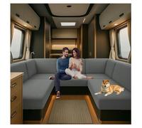 CDPTD Caravan Seat Cover Stretch Jacquard, Pet Friendly Splash-Proof RV Dinette Cushion Covers, Couch Cushion Covers for Camper Sofa Bench (Gray,W 225-275 cm, D45-65 cm)