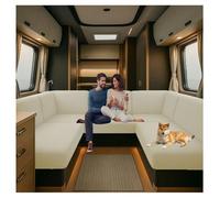 CDPTD Caravan Seat Cover Stretch Jacquard, Pet Friendly Splash-Proof RV Dinette Cushion Covers, Couch Cushion Covers for Camper Sofa Bench (white1,W 94-122 cm, D 26-40 cm)