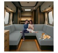 CDPTD Caravan Seat Cover Stretch Jacquard, Pet Friendly Splash-Proof RV Dinette Cushion Covers, Couch Cushion Covers for Camper Sofa Bench (gray1,W 130-160 cm, D 60-90 cm)