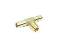 CDQBWKJGFJ 1 Piece Brass Hose Barb Tee 1/2" x 1/2"x 1/2" Barbed T Fitting 3 Ways Air Hose Union Fitting