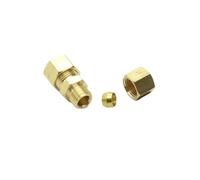 CDQBWKJGFJ 5 Pcs Brass Compression Fitting 1/4" Tube OD x 1/4" OD Union Connector