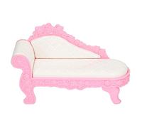 CDQL 1:12 Scale Dollhouse Couch - 7.5 X 4.5in Miniature Dollhouse Sofa - Simulation ABS Mini Elegant Pink Chaise Sofa for Living Room Craft Decoration Party Kit
