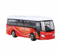 CDQL Bus Model - 3.5 X 1.2 X 0.8in Alloy Bus Statue - Lifelike and Exquisite Friction Powered Toy, Interaction Sculpture Model for Boys Girls, Easy Maneuverability (Red)